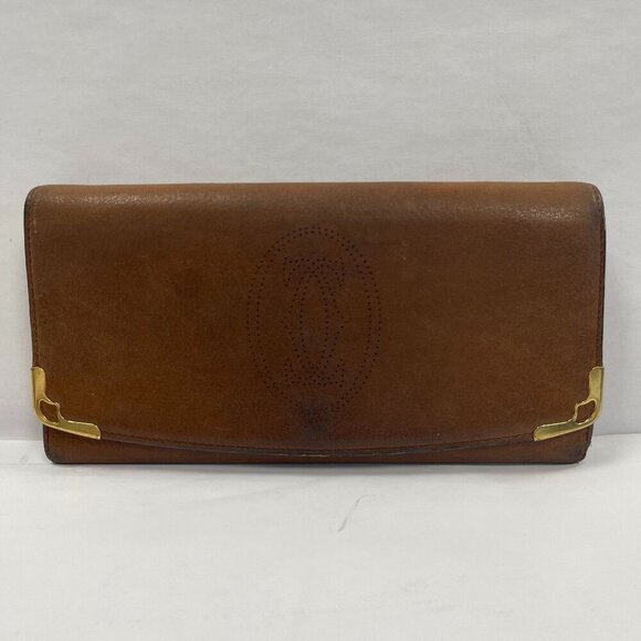Cartier Brown Leather Marcello Long Wallet - Preowned - Picture 1 of 12